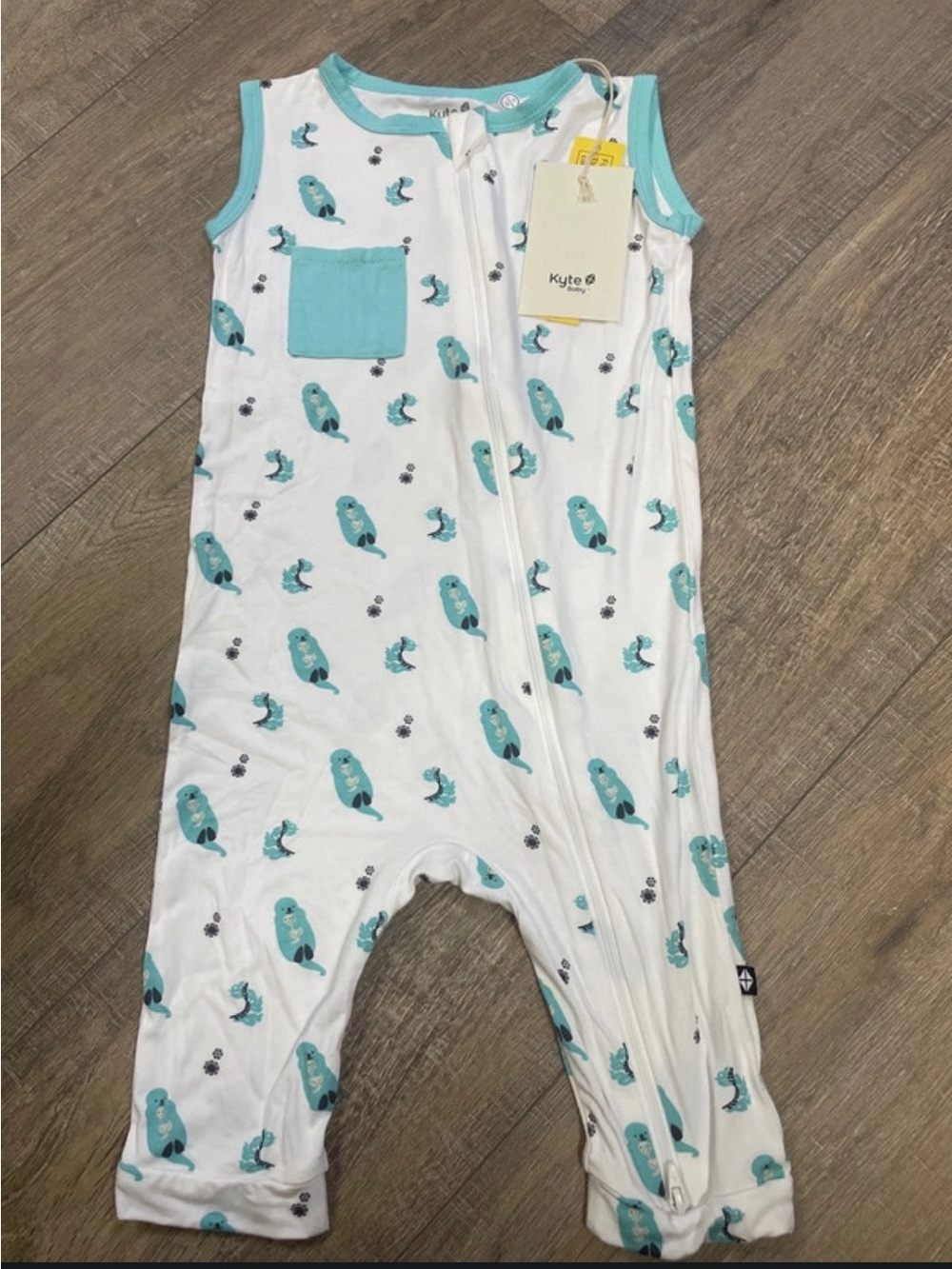 NWT Kyte Baby 4T Sleeveless Romper - Retired Robin Cuddle Otters HTF